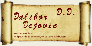 Dalibor Dejović vizit kartica